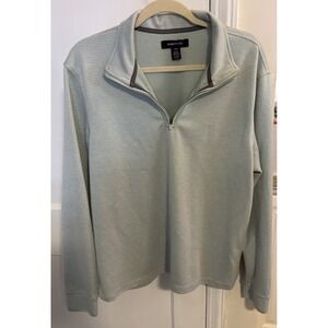 Kenneth‎ Cole Pullover Mens Large Gray Quarter Zip Sweater Lightweight Casual